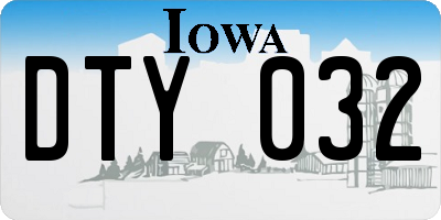 IA license plate DTY032