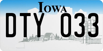 IA license plate DTY033