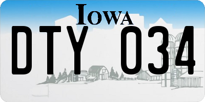 IA license plate DTY034