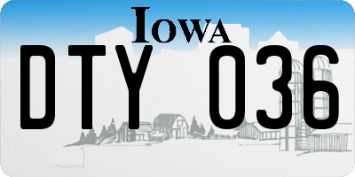 IA license plate DTY036