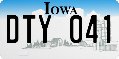 IA license plate DTY041