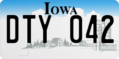 IA license plate DTY042