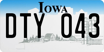 IA license plate DTY043