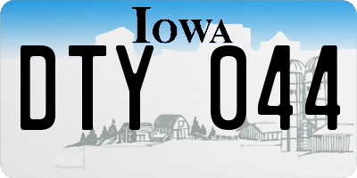 IA license plate DTY044