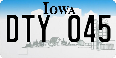IA license plate DTY045
