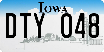 IA license plate DTY048