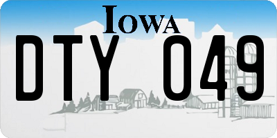 IA license plate DTY049
