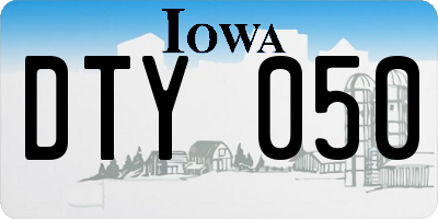 IA license plate DTY050