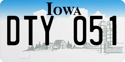 IA license plate DTY051