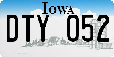 IA license plate DTY052