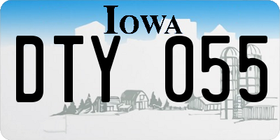 IA license plate DTY055