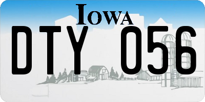 IA license plate DTY056
