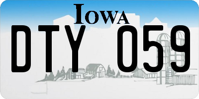 IA license plate DTY059