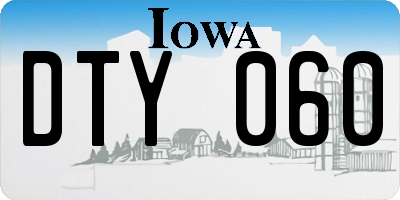 IA license plate DTY060