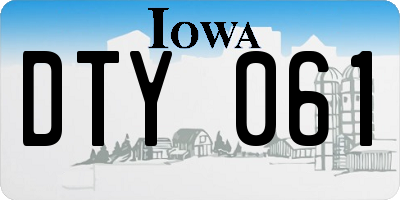 IA license plate DTY061