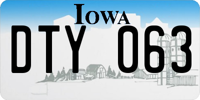 IA license plate DTY063