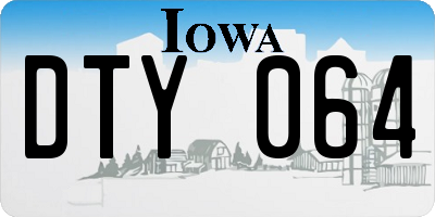 IA license plate DTY064