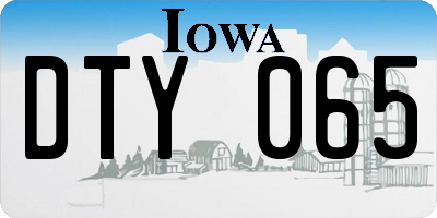 IA license plate DTY065