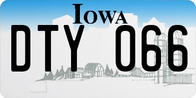 IA license plate DTY066