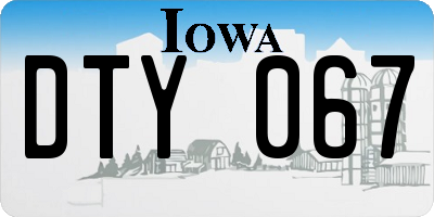 IA license plate DTY067