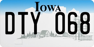 IA license plate DTY068