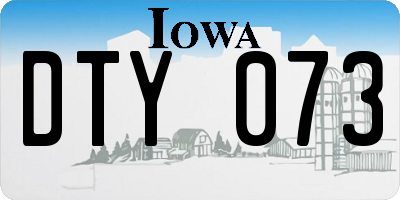 IA license plate DTY073
