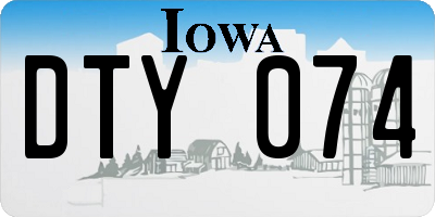 IA license plate DTY074