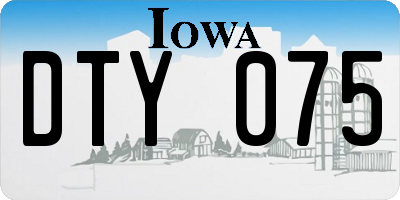 IA license plate DTY075