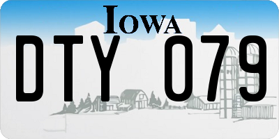 IA license plate DTY079