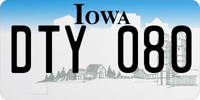 IA license plate DTY080