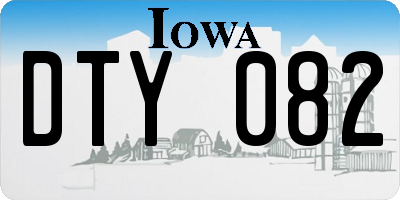 IA license plate DTY082