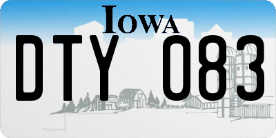 IA license plate DTY083