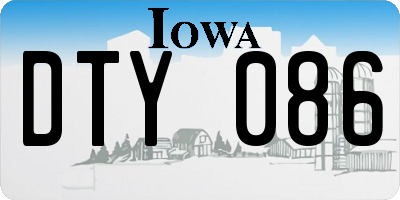 IA license plate DTY086