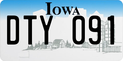 IA license plate DTY091