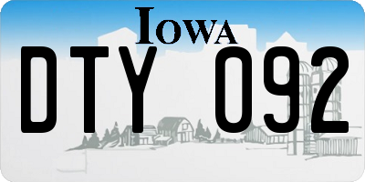 IA license plate DTY092