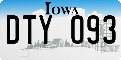 IA license plate DTY093