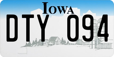 IA license plate DTY094