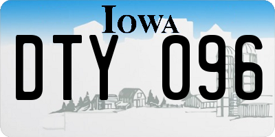 IA license plate DTY096
