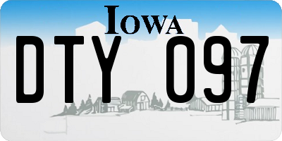 IA license plate DTY097