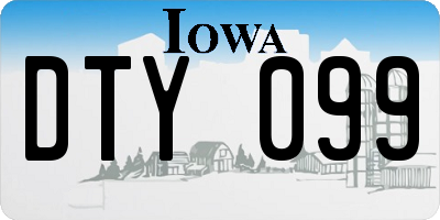 IA license plate DTY099