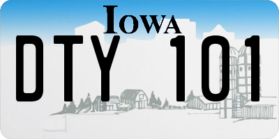 IA license plate DTY101