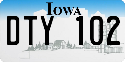 IA license plate DTY102