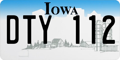 IA license plate DTY112