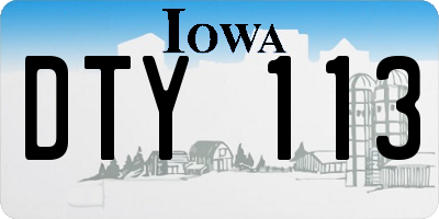 IA license plate DTY113