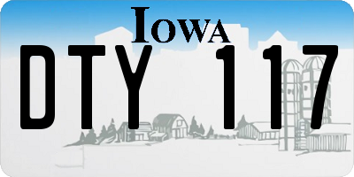 IA license plate DTY117