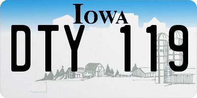 IA license plate DTY119