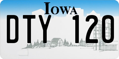 IA license plate DTY120
