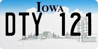 IA license plate DTY121
