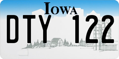 IA license plate DTY122
