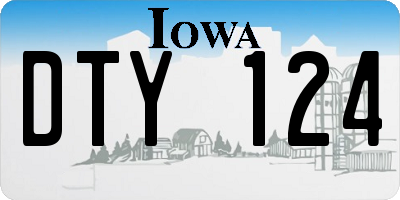 IA license plate DTY124